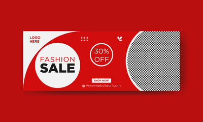 Fashion sale social media Facebook cover, web banner template