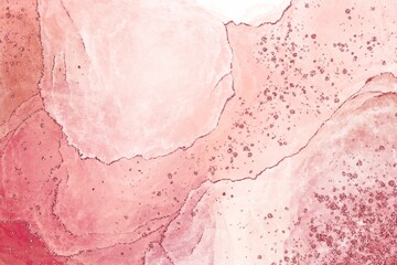Pink color abstract liquid paint background with glitter