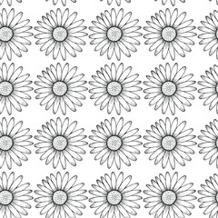 Flowers pattern vector. Larger flowers. For printing on fabric.