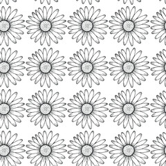 Flowers pattern vector. Larger flowers. For printing on fabric.