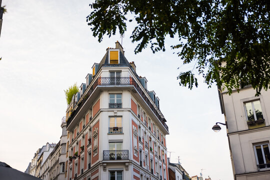 Low ngle shot of an old building in Paris, France