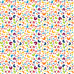 Fluid spot seamless pattern. Vector organic shapes coloured texture. Fabric textile background