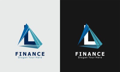 letter L triangle business finance logo