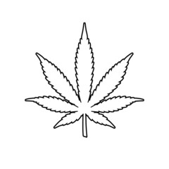 Cannabis leaf silhouette vector icon. Marijuana legalize Medicine cannabis sign. Indica sativa logo isolated on white