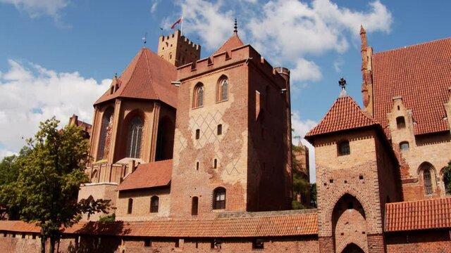 The historical Castle of the Teutonic Order in Malbork in Poland in 4K