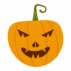 Pumkin scary Halloween face vector. Halloween pumpkin or ghost grimace.