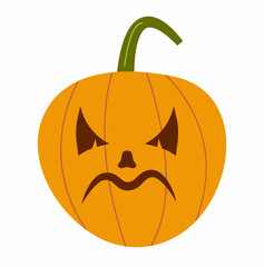 Pumkin scary Halloween face vector. Halloween pumpkin or ghost grimace.