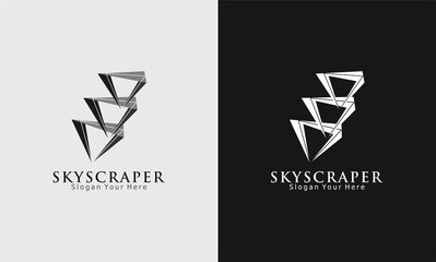 triangle vector template skyscraper logo