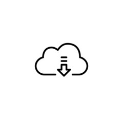 Download from cloud storage vector icon. Pixel perfect, editable stroke