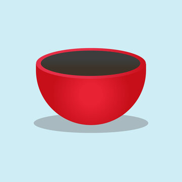 Flat design bowl or kitchen utensil vector image