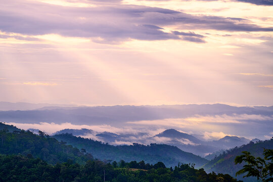 sunset in the mountains