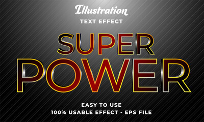 editable super power vector text effect with modern style