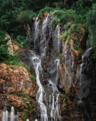 waterfall stream mountain rock summer