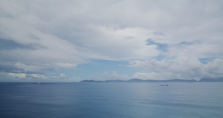 Sea and sky with white cloud