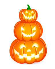 Halloween pumpkins character. Happy Halloween concept. Illustration design for greeting card, poster banner or print.