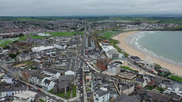 Portrush harbour and beaches in Northern Ireland