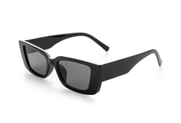 Stylish sunglasses on white background