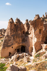 Zelve open air museum, ruin and ancient city in Cappadocia, Central Anatolia, Turkey