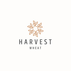 Wheat grain agriculture logo icon design template flat vector