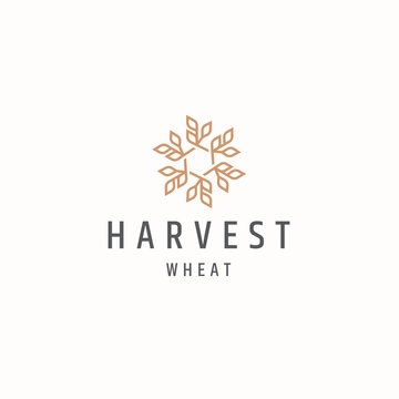 Wheat grain agriculture logo icon design template flat vector