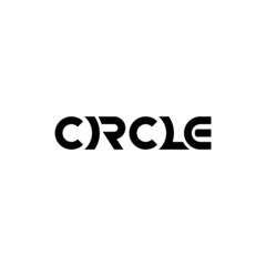 Circle text, geometric shapes. Company logo design.