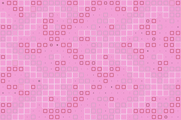 Pink background. Abstract design. Pattern with square elements.