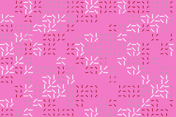 Pink background. Abstract floral design. 2D rendering digital illustration.