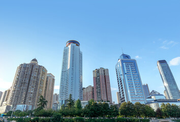 Fototapeta na wymiar Modern skyscrapers in the business district, Guiyang, China.