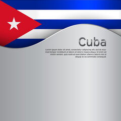 Obraz na płótnie Canvas Cover, banner in state colors of cuba. National cuban poster. Abstract flag of cuba. Creative wavy metal background for patriotic holiday card design. Vector design