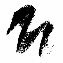 Vector Wave Abstract Stripe Brush Stroke Hand Drawn Texture in Black Color Sketch Simple Pattern isolated on White Background Waves Shape