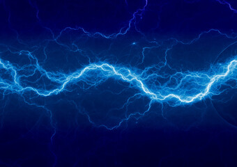 Blue lightning, abstract plasma background