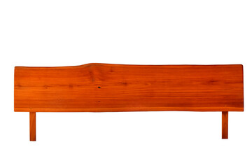 close up of an empty wooden sign on white background with clipping path