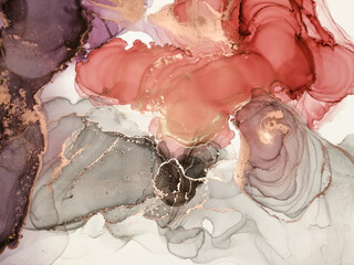 Alcohol Ink Background. Abstract Shapes. Old