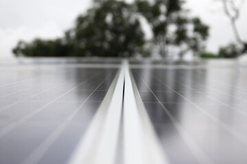 Close-up of the edge of the solar panel. Selective focus, Solar panel, photovoltaic, alternative electricity source