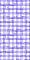 Abstract Blue Check Watercolor Background. Plaid Seamless Pattern for Fabric Textile and Paper. Simple Stripe Hand Painted