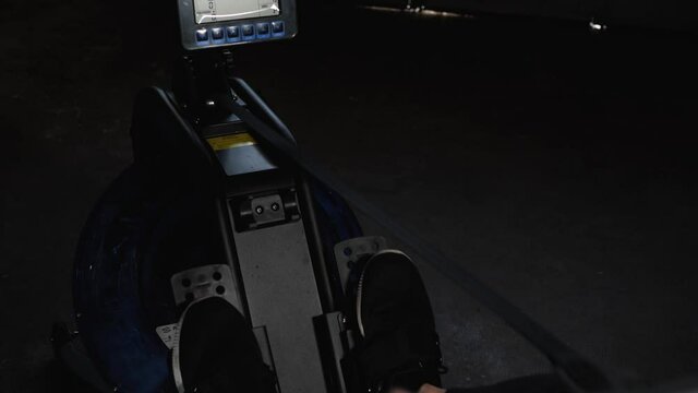 Workout on rowing machine