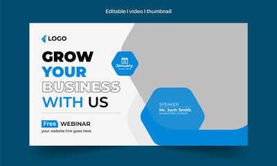 Creative concept YouTube thumbnail or web banner for marketing workshop promotion template