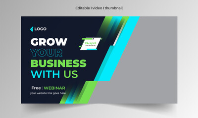 Creative concept YouTube thumbnail or web banner for marketing workshop promotion template