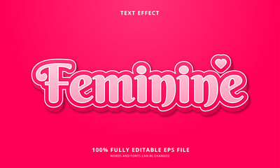 Naklejka na ściany i meble Feminine text style - Editable text effect