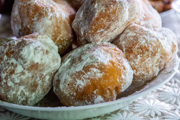 doughnuts on a plate close up photo