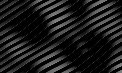 3D abstract black and white metal background.