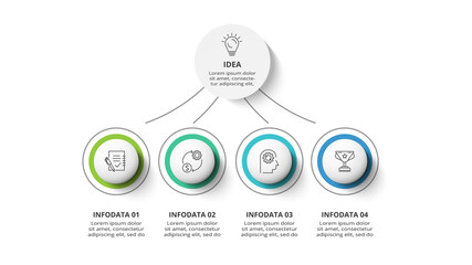 Creative concept for infographic with 4 steps, options, parts or processes. Business data visualization.