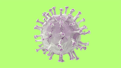 3d rendering new mutant virus covid-19 code name MU isolated on white background.