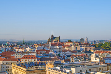 Fototapeta na wymiar View of Brno with Cathedral of Peter and Paul