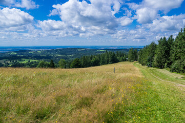 Summer highlands landscape in Orlicke Hory, Czechia