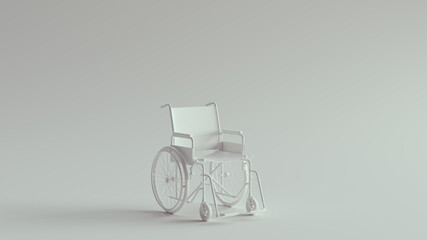Fototapeta na wymiar White Wheelchair Disabled Disability Transportation Equipment Health Mobility Care 3d illustration render