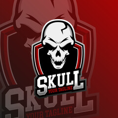 skull head vector design illustration, suitable for modern illustration concept for team printing, badge, emblem, t-shirt etc