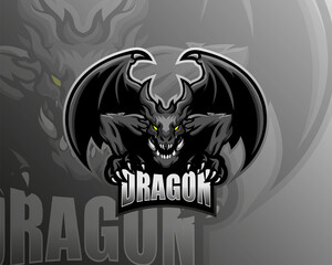Black Dragon vector design illustration, suitable for modern illustration concept for team printing, badge, emblem, t-shirt etc