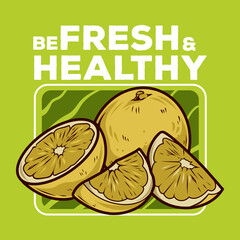 fresh lemon vector illustration design