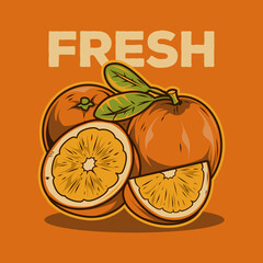 fresh orange vector illustration design